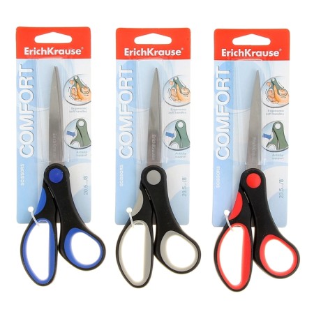 Scissors Erichkrause Comfort, 20.5 cm, handles with anti -slip rubber inserts, mix-2