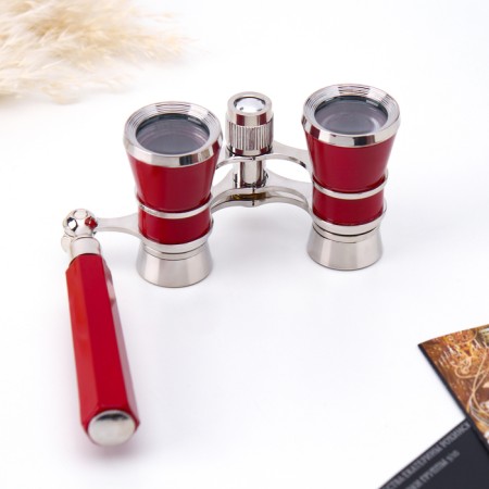 Theater binoculars, telescopic pen, red-3