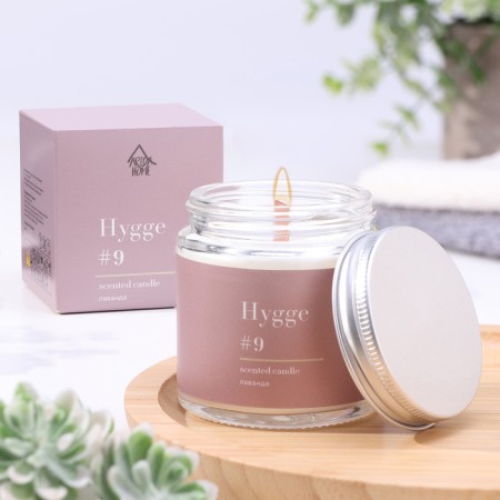 Aromatic candle "Hygge" #9 lavender, soy wax, in a bank, 90 g-6