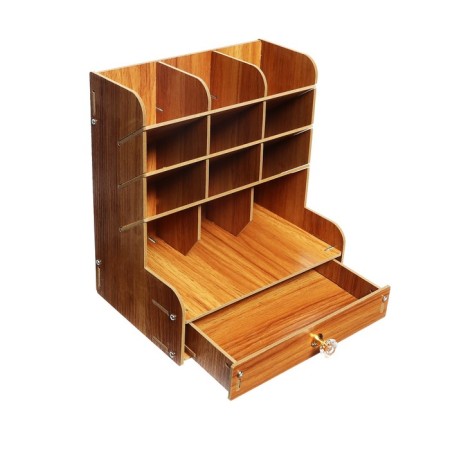 Organizer-Claus desktop DEVENTE. Academy 21 x 15 x 25.5 cm, MDF, natural, cardboard box-1