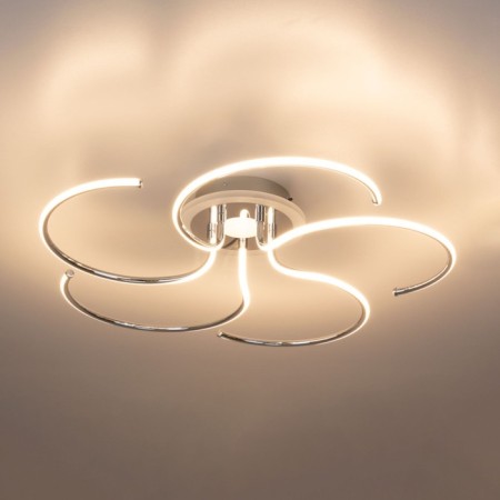 Ceiling chandelier Citilux "Dzhemini" CL229251E, 60x60x13 cm, 5x12W, LED, Gray color.-6