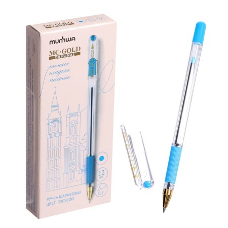 Ballic handle munhwa mc gold, node 0.5 mm, rubber flu, blue ink blue-1