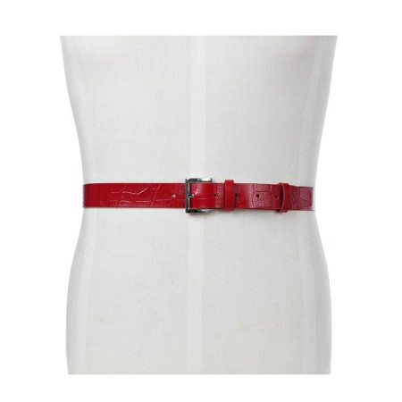 Belt belt children's genuine leather 46622 red 100x3x0.3 cm-4