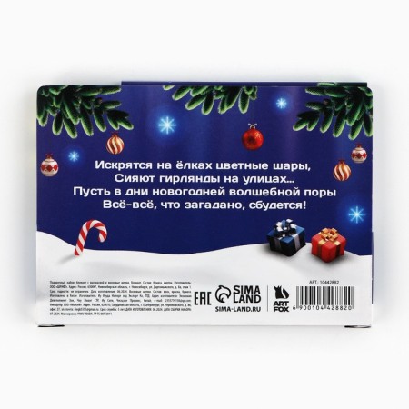 New Year's gift set, notebook coloring and wax crayons "New Year's raccoon"-5
