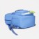 A backpack with a zipper, 4 external pockets, the color is light blue