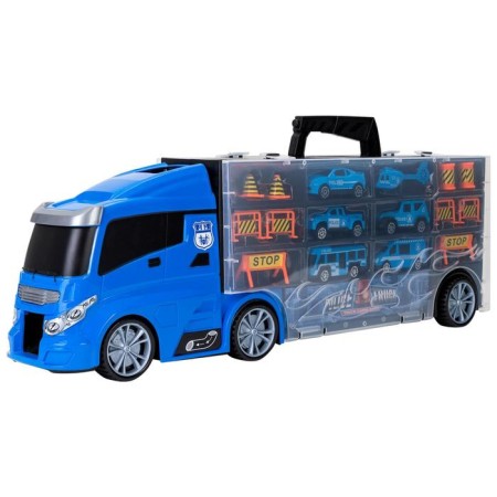 Auto -Vorot Case Givito "Police Plot", with cars, with tunnel, blue color, 51.5 cm-3