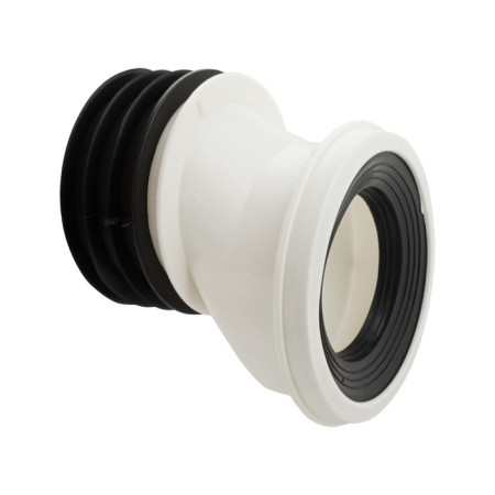 Pipe for the toilet "Sanax" 2353, eccentric, oblique, d = 110 mm, l = 110-500 mm