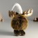 Interior doll "Losik in a white cap, golden horns" 21x18x35.5 cm