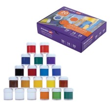 Acrylic paint, set of 18 colors/20 pieces x 22 ml, Brauberg Art Debut, 192299