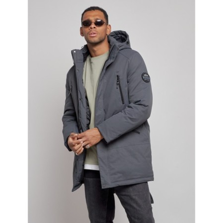 Lenced male winter park, size 58, dark gray color-7