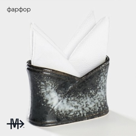 Porcelain napnage magistro "night rain", 12 × 5.7 × 8.2 cm, black color is black-1