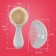 Soft comb, a comb and a scallop with a sheep's wool pile, gray color