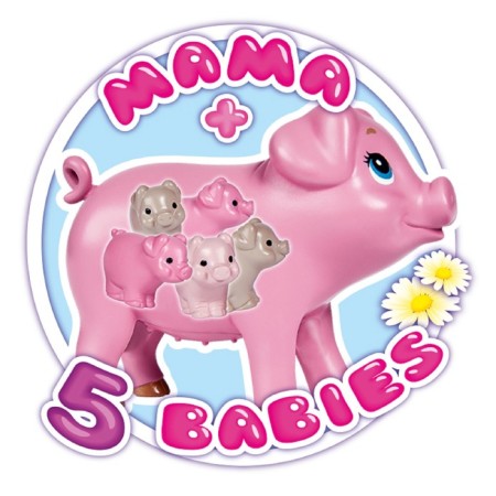 Doll "Evi" 12 cm, with lead and piglets-1