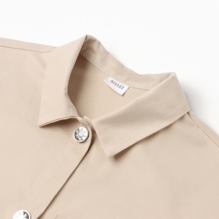 Children's shirt minku: jeans collection, beige color, height 152 cm-7
