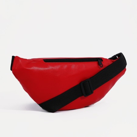 Lightning waist bag, external pocket, red color-2