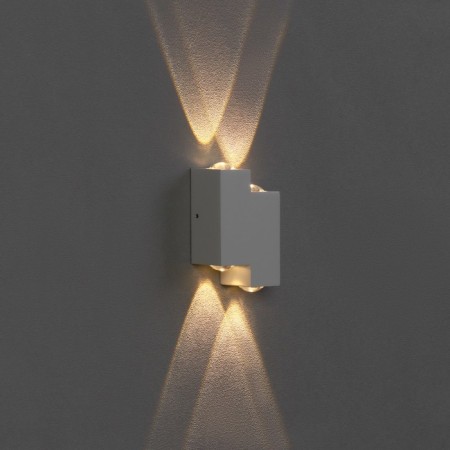 Facade lamp "Ray", FSD-010, 4 W, 3000K, 2 rays, IP65, 220 V, metal, white-2