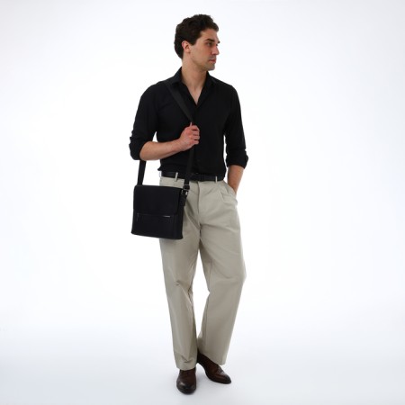 Male Business Bag, Textura, 3 external pockets, black color-6