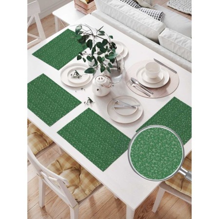 Set of napkins for setting the table "Green Fun", rectangular, size 32x46 cm, 4 pcs-1