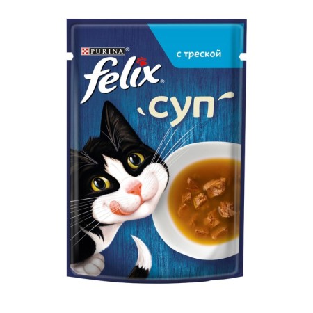 Wet feed Felix cod soup, for cats, 48 ​​g