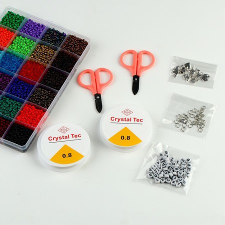 Set for creating jewelry, 48 colors, fishing line, accessories, charm-4