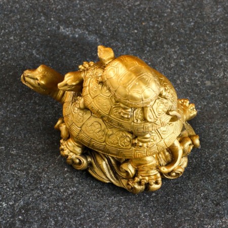 Figure "3 Turtles" Old Gold, 8x11x7cm-3