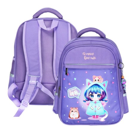 School backpack 38 x 29 x 14.5 cm, Hatber Ergonomic Light, "Cat Girl" NRK_15123
