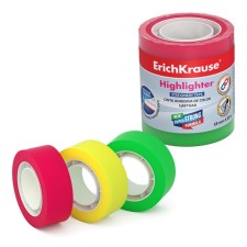 Adhesive tape Erichkrause Highlighter, transparent, color, 18mmx20m, mix