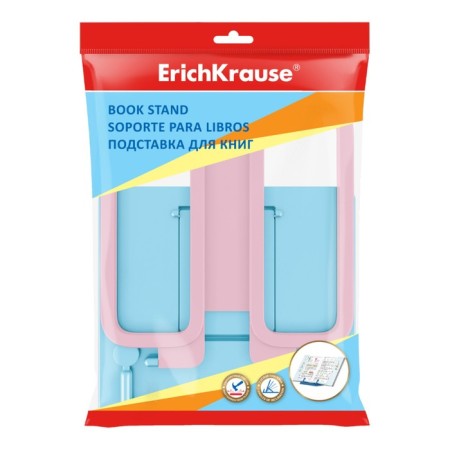Books with the holder, Erichkrause Base, Pastel, plastic, blue with pink-1