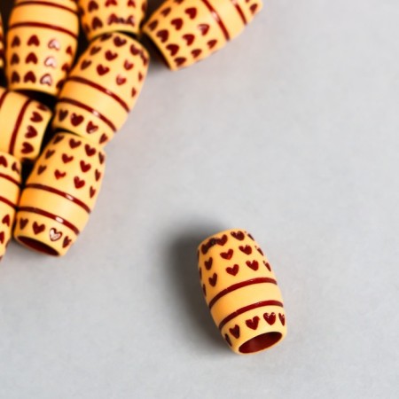 Beads for creativity plastic "Ethno. Hearts on the barrel" set of 20 g 1x1x1.5 cm