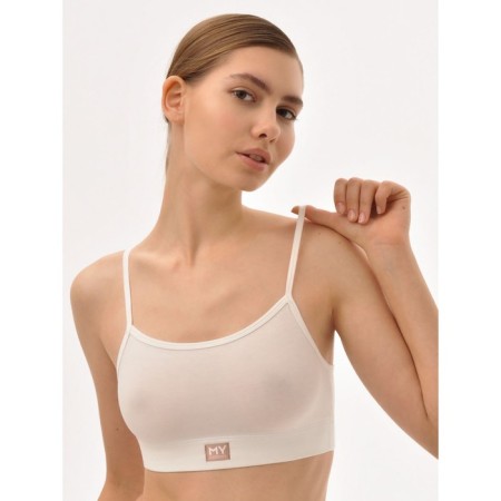 Female top on thin adjustable straps Mirey, size 44, milk color