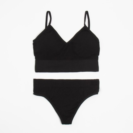 Female set (top, panties) Black color, size 42-44-5