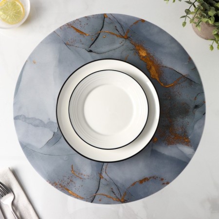 Serving napkin on the table "Stone", d = 38 cm, color gray color-4