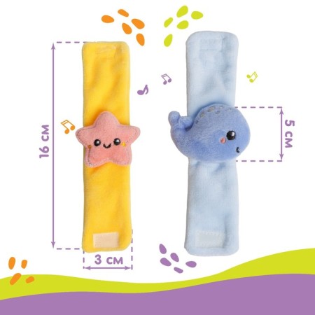 Set of bracelets - rattles "sea friends", 2 pcs-3