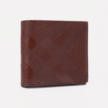 Male purse without a fastener, department for bills, for maps, color light brown
