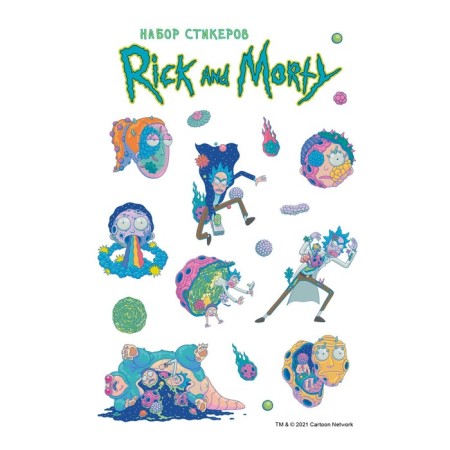 Set of stickers. Rick and Morty, A5 format, in the package