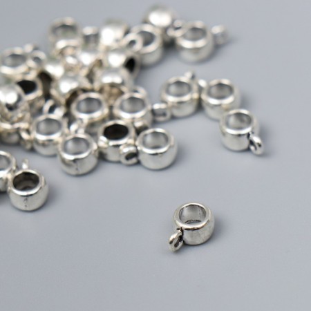Bale (holder of d/kulon) Metal d/creativity "Shar" silver G038B759 set 30 pcs 0.9x0.4 cm-1