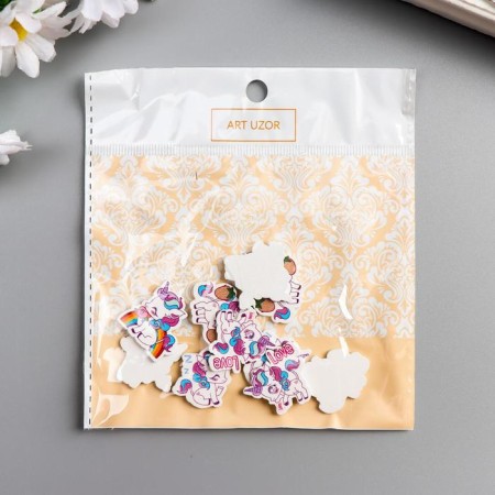 Decor for creativity Tree "Unicorns and Rainbow" set of 10 pcs 2.2x2.4 cm-3