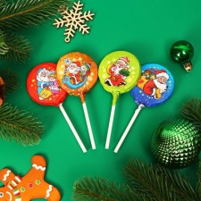 New Year. Chocolate figure Medal on the stick 