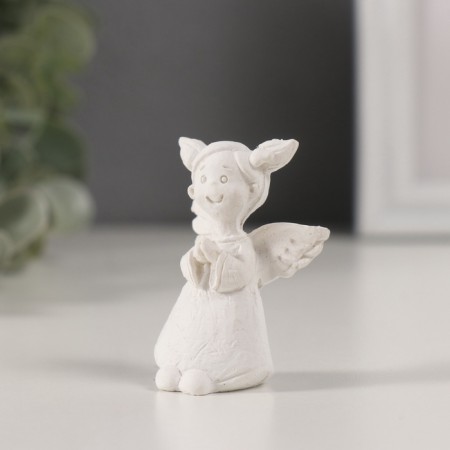 Souvenir Polystone "Girl Angel with two tails" White mix 3.5x3x5.5 cm-5