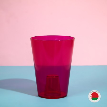 Pot for orchids, 1.2 l, 12.5 × 16.6 cm, plastic, transparent raspberry-4