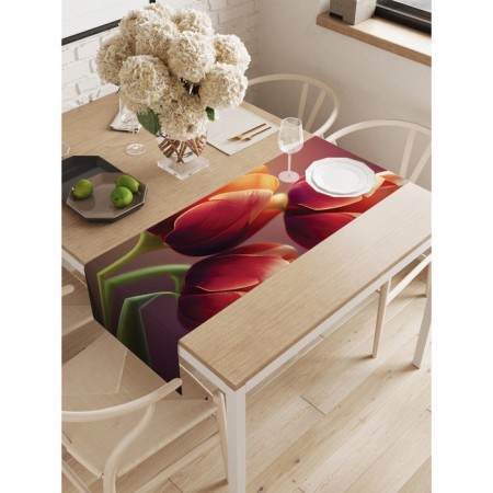 The path on the table "Bouquet of tulips", Oxford, size 40x145 cm
