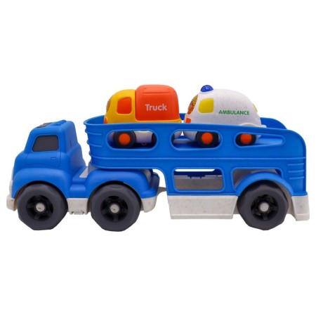 Eco-machine Funky Toys "Truck", with two machines, blue color, 30 cm-2