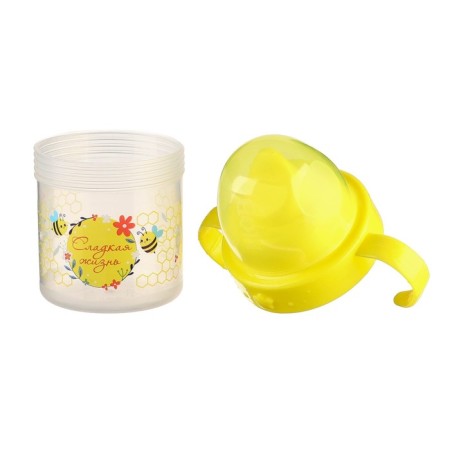 Babyloner with solid life "Sweet Life", 150 ml., With handles, yellow color-4