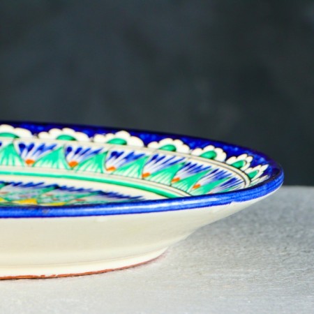 Plate of the Rishtan ceramics "Flowers", 22 cm, blue-2