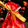 Polyethylene gift package "New Year's ball", with ties, 15*23cm