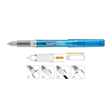 Feature handle Carioca "Stilo", 2 cartridge, smooth and accurate letter, MIX case, blister-3