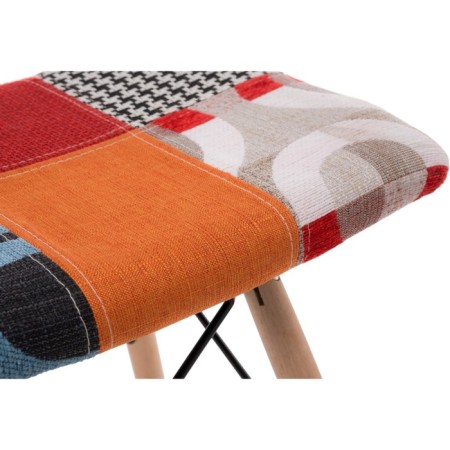 Stool Ben Multicolor array of beech/metal/fabric, natural/colored 40x40x44 cm-3