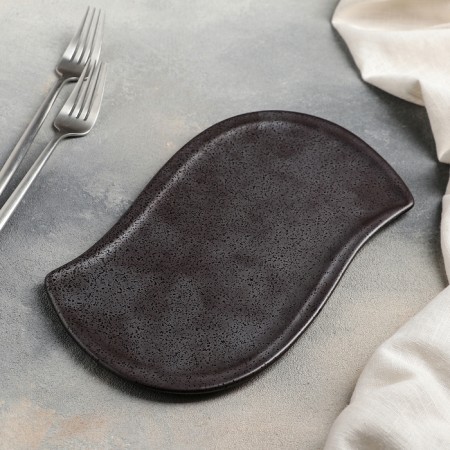 Ceramic dish for serving "Choco", 25.5 × 16 × 1 cm, brown color-1