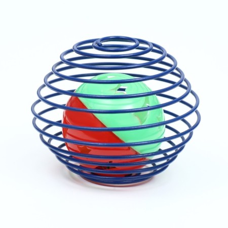 Toy "ball in a spring ball", 6 cm-3