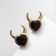 Earms Emal "Devil" heart, black color in gold